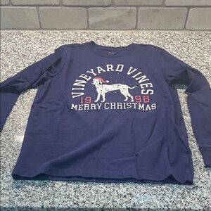 Vineyard Vines Blue Holiday Long Sleeve Tee